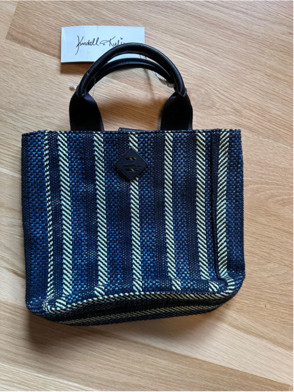 Women's Kendall + Kylie Tote Bag One Size Blue Black Striped